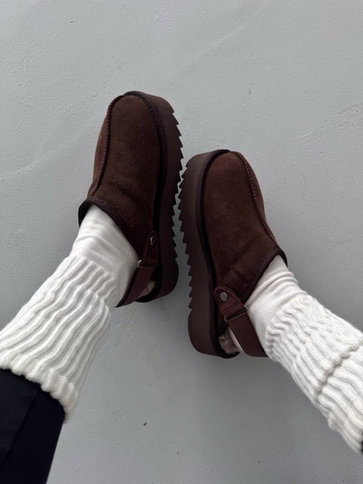 БЕЗ ПЕРЕДОПЛАТ‼️ Зимові Ugg lanah clog PLATFORM CHOCOLATE  коричневі