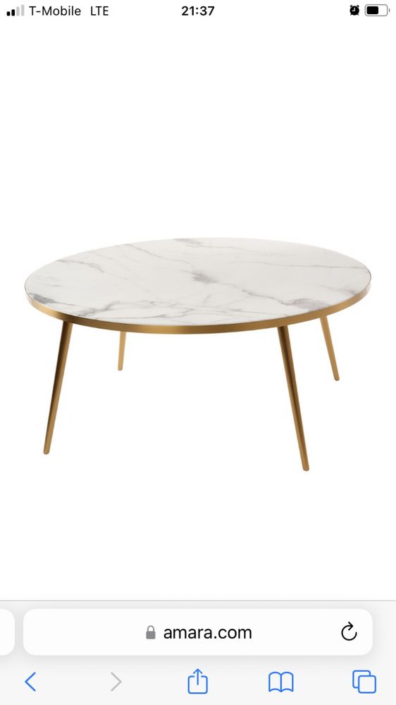 Stolik kawowy okrągły Marble Look&gold Feet coffe Tabke Pols Potten