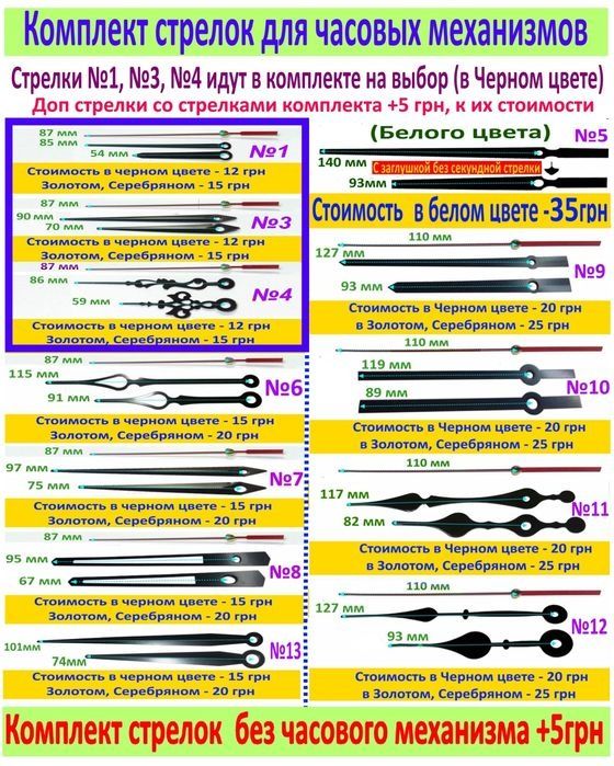 Экономный Тикающий Часовой механизм со штоком 12мм резьбой 5мм+Стрелки
