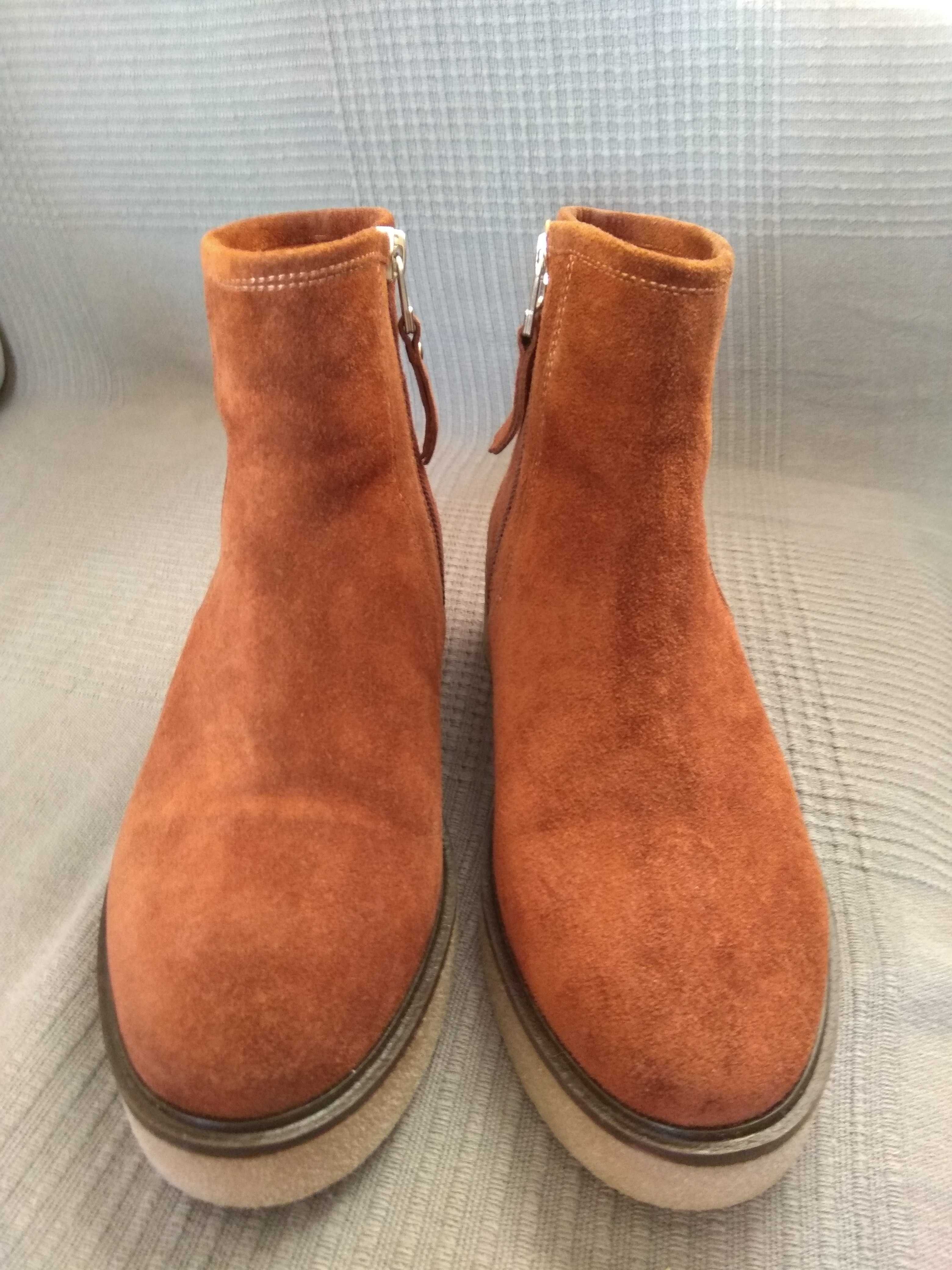 Nowe botki Gino Rossi r 36 sztyblety skóra naturalna brąz kozaki camel