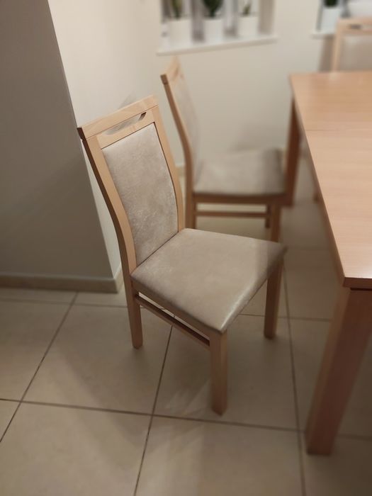 Stół i 6 krzeseł buk naturalny