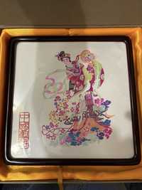 Китайська картина з папіру танцююча леді