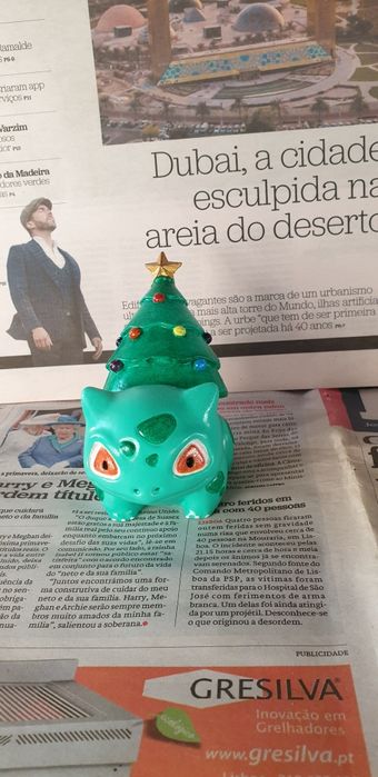 Pokemon Bulbasaur / Onix - Natal - pintado à mão (novo)