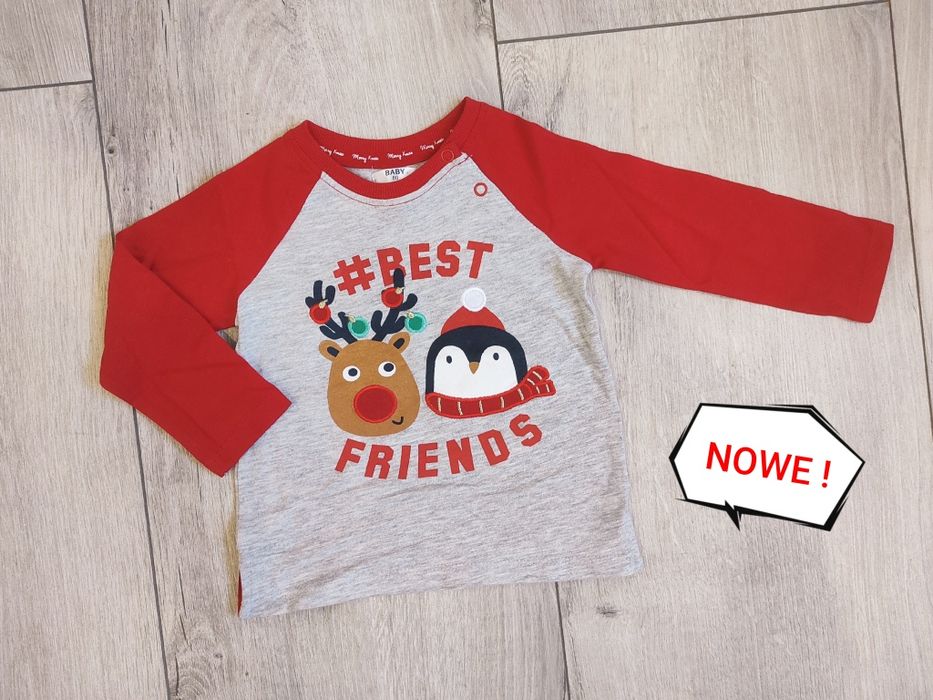 NOWA koszulka bluzka  świąteczna długi rękaw / Boże Narodzenie renifer