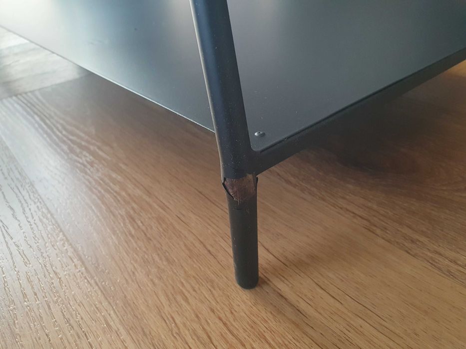 Stolik kawowy Duilia czarny metal szkło przydymione 90 x 45