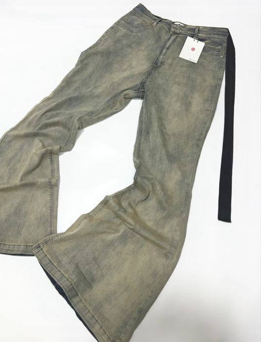 Штаны джинсы клеш flared Rick Owens washed dirty fit opium archive M-L