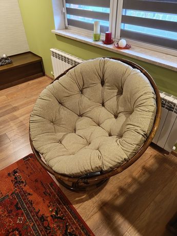 Fotel rattan Papasan  bujano-obrotowy z masażem