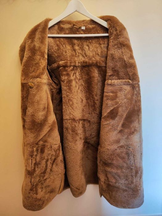 Klasyczny kożuch damski z naturalnej skóry owczej – rozmiar 40/42
