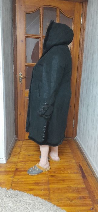 Женская натуральная дублёнка большой размер.