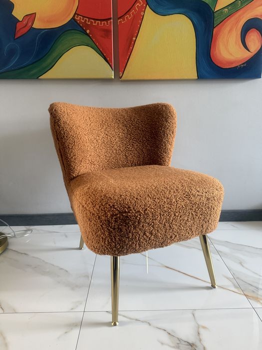 Fotel do salonu biura sypialni krzesło typu baranek