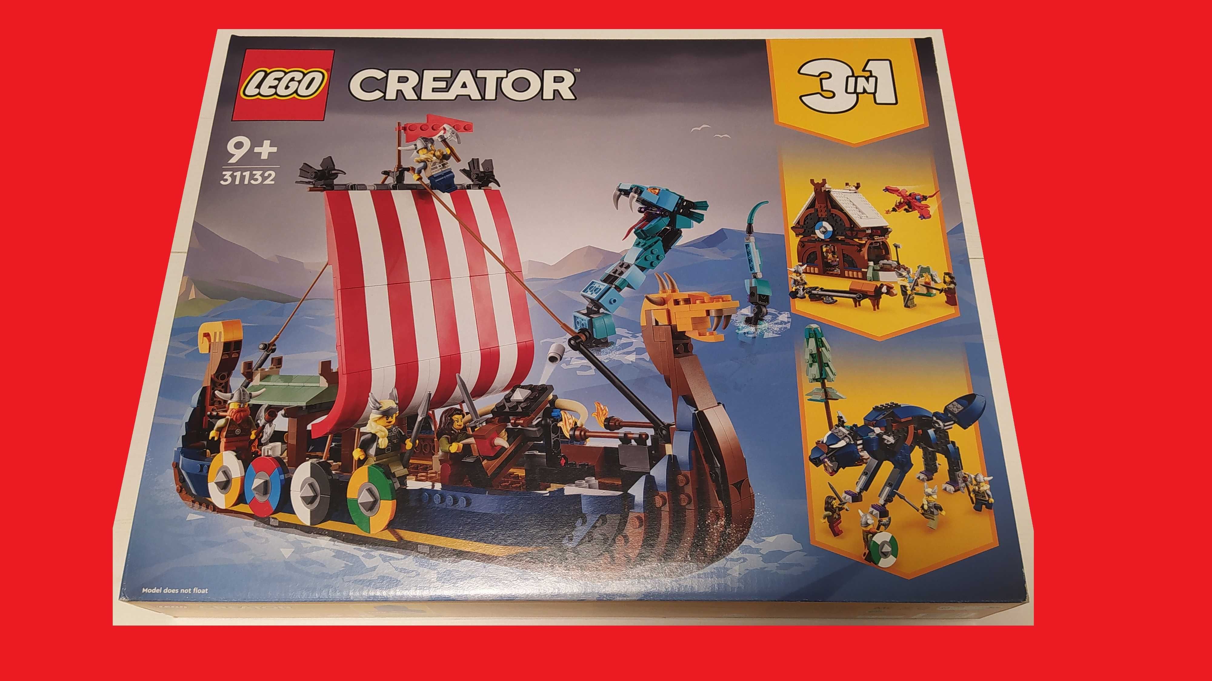 Lego 31132 Creator 3w1 - Statek wikingów i wąż z Midgardu
