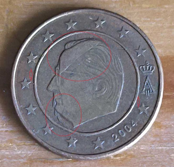 2 cent 2004 rarissima da Belgica com erros de cunhagem