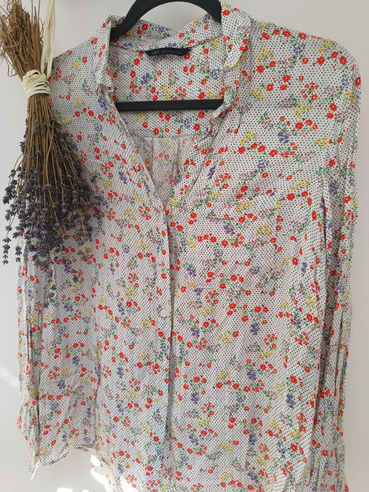 Piękna koszula w kolorowe kwiaty M&S Collection M