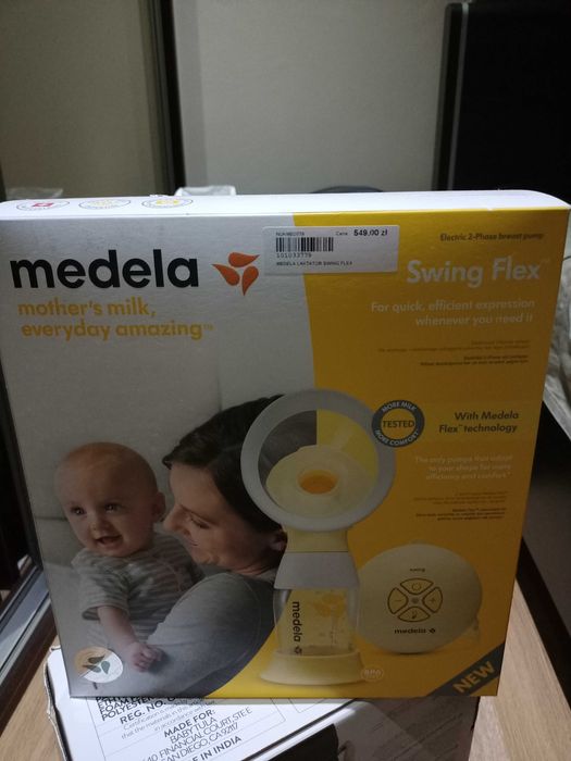 Laktator Medela Swing Flex + gratis nowe butelki