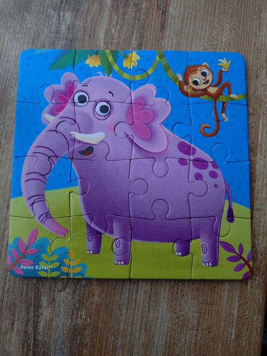 Puzzle piankowe Słoń 16 elementów