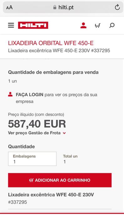 Lixadeira nova hilti