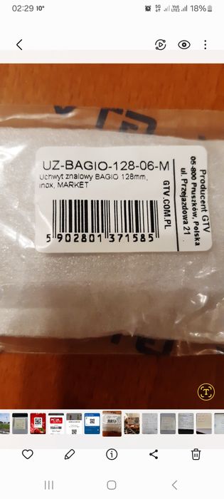 Uchwyty do mebli 3 szt. GTV Bagio 128mm UZ-BAGIO-128-06-M