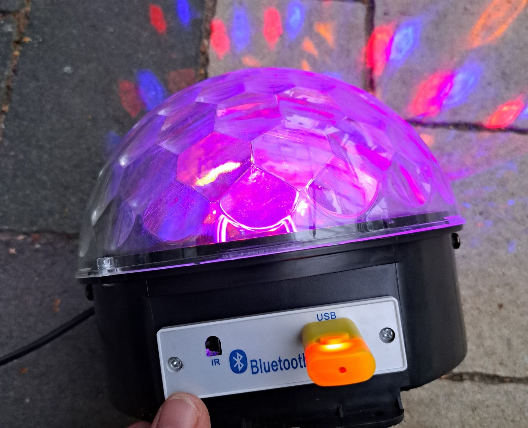 Kula dyskotekowa projektor na USB, bluetooth