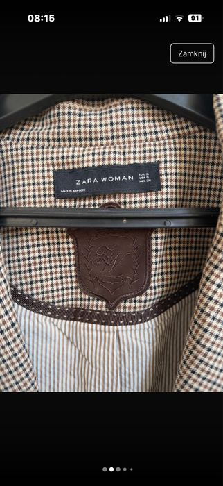 Klasyczna marynarka / żakiet w krateczkę Zara Woman