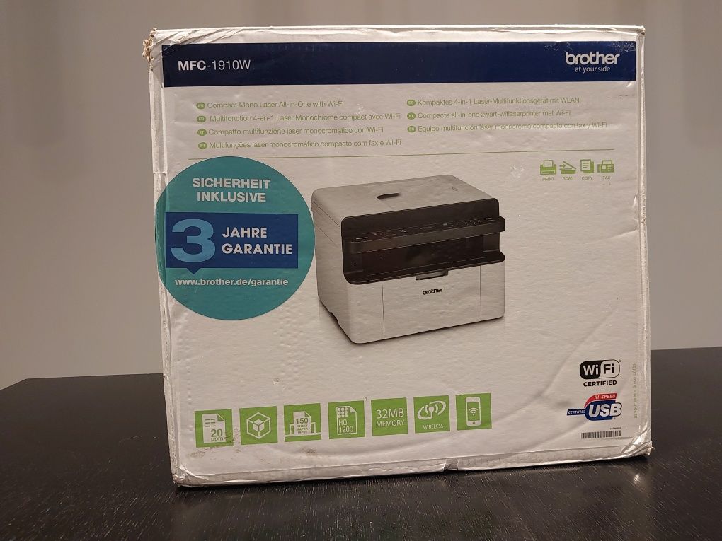 Drukarka laserowa Brother MFC-1910W (WIFI) Skaner Kopia Toner