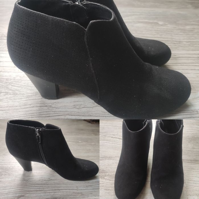 Botki czarne na obcasie, rozmiar 39, Graceland