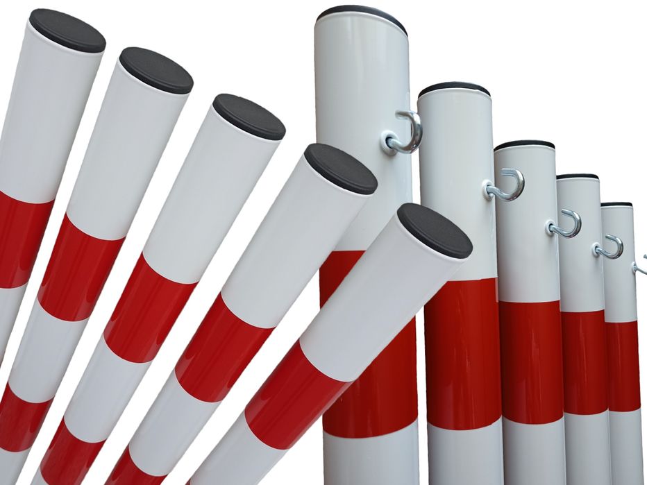 Słupki słupek 150 cm parkingowy biało-czerwony blokujący drogowy fi 55