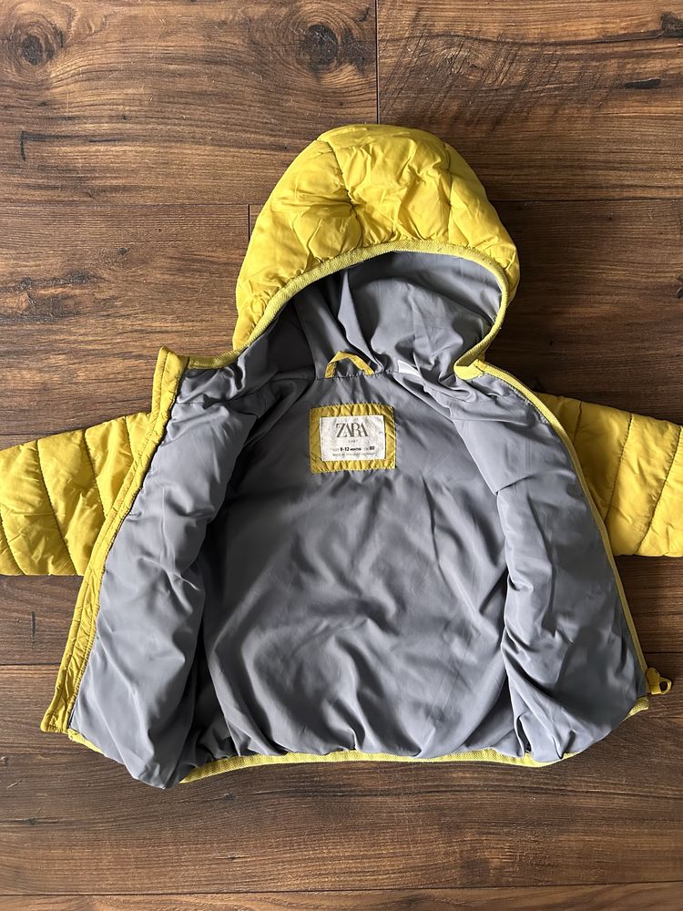 Lekka kurtka pikowana Zara rozmiar 80 żółta