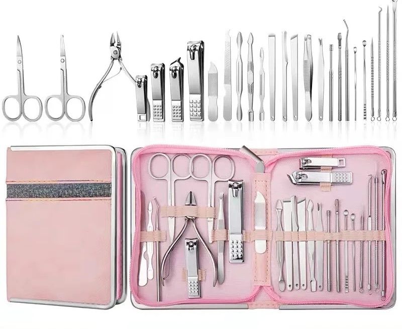 Zestaw do manicure pedicure profesjonalny 26 narzędzi ze stali 24h
