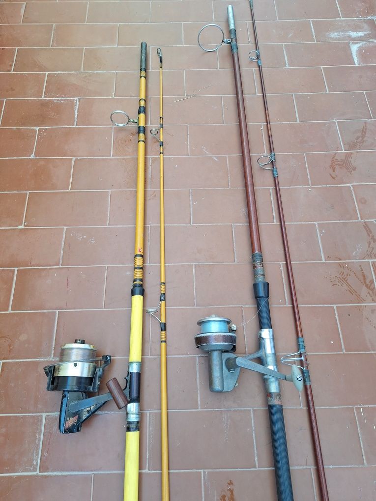 Canas e carretos de pesca