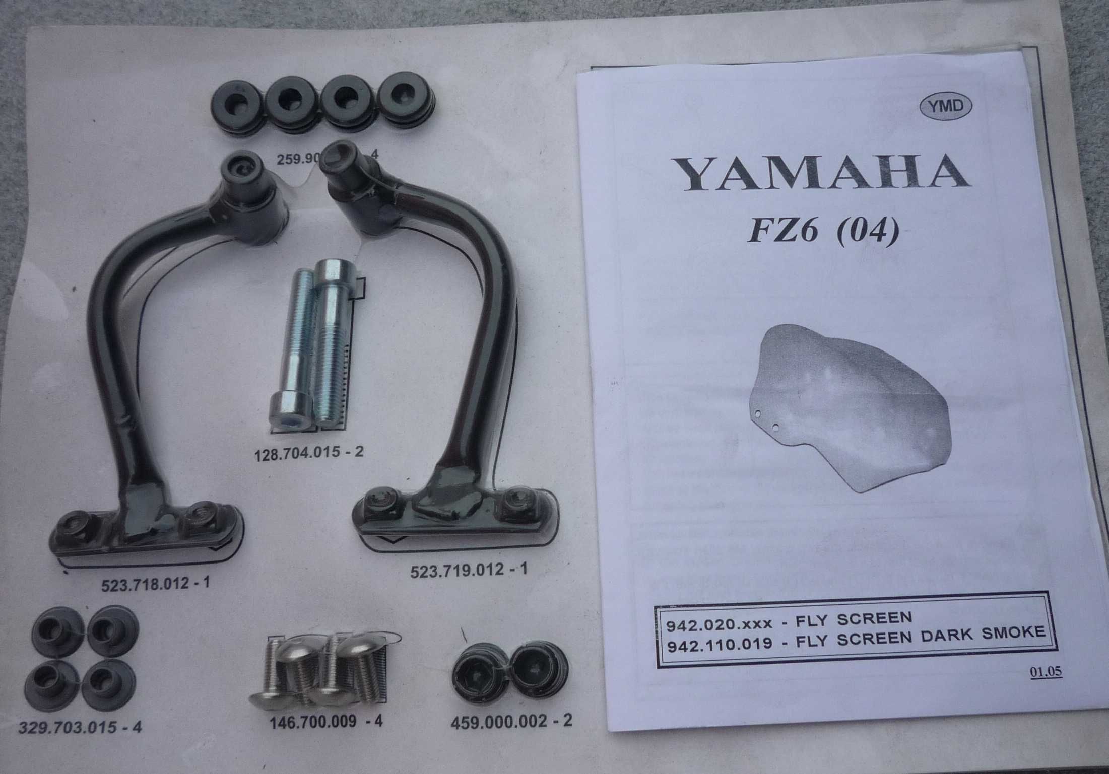 yamaha FZ6 fly screen owiewka szyba oslona czasza 2004+