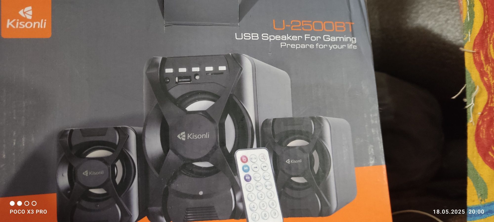Колонки с питанием от USB 5-v Kisonli U-2500BT , Bluetooth, радио ,AUX