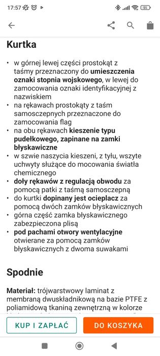 Gore tex używany stan bardzo dobry MON
