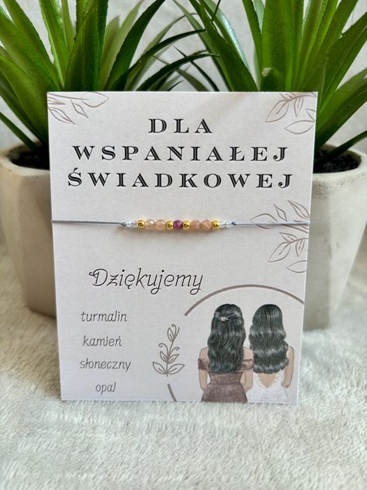 Bransoletka podziękowanie dla świadkówej