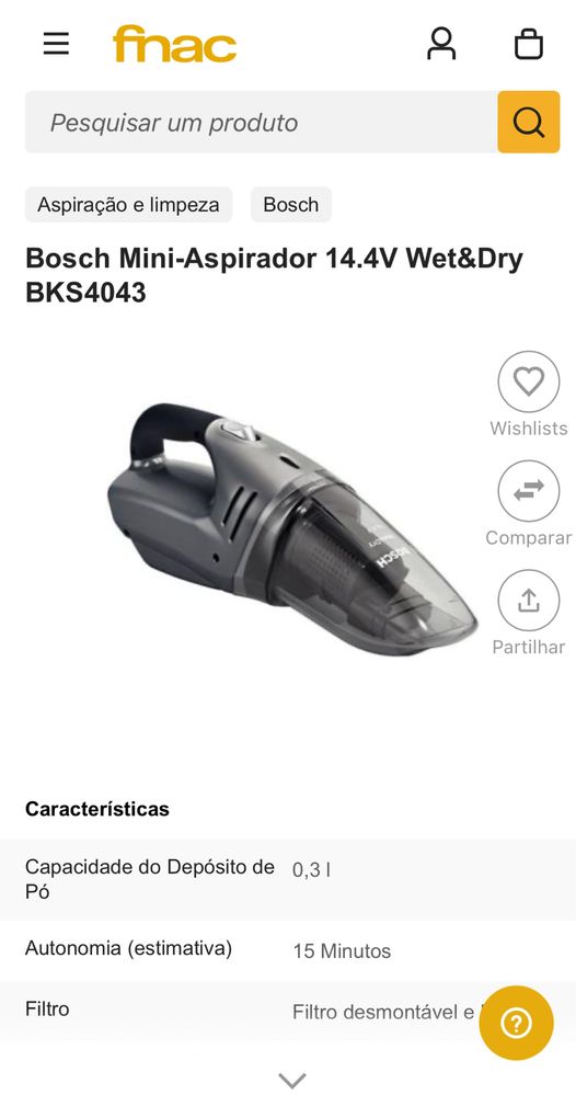 Mini aspiradores Bosch