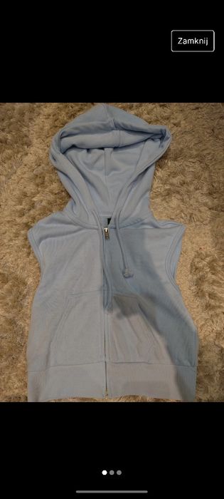 Bezrękawnik z kapturem H&M kamizelka niebieska