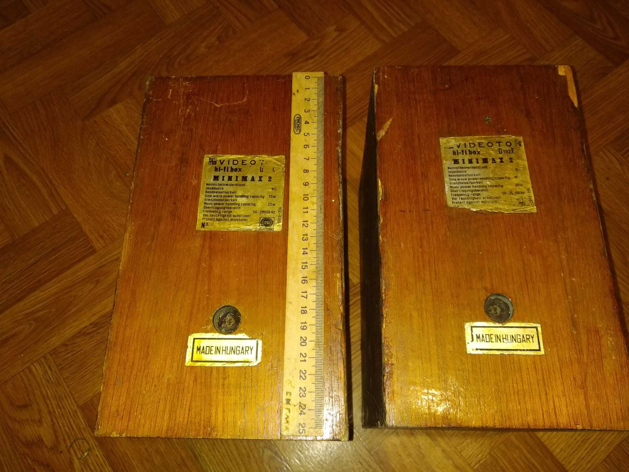 2 ретро колонки videoton Minimax 2 hi-fi box 1 без динаміка