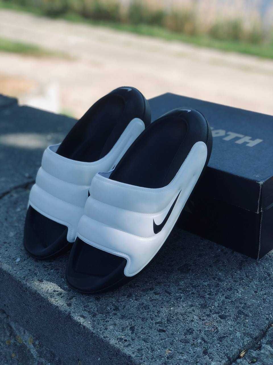 Nike Calm Slide Air шльопанці чоловічі black-white Пляжные тапочки