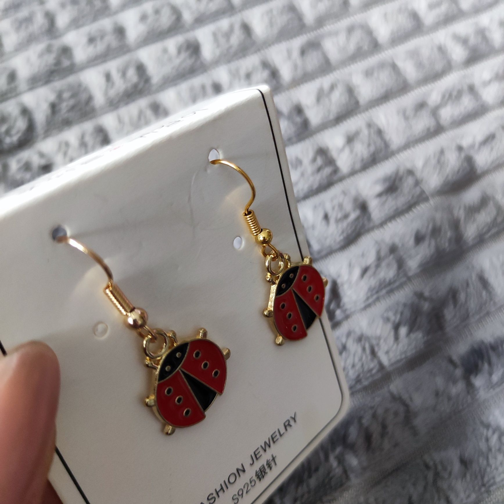 Biedronka kolczyki earrings ladybug dla dziewczynki kobiety  kolczyki