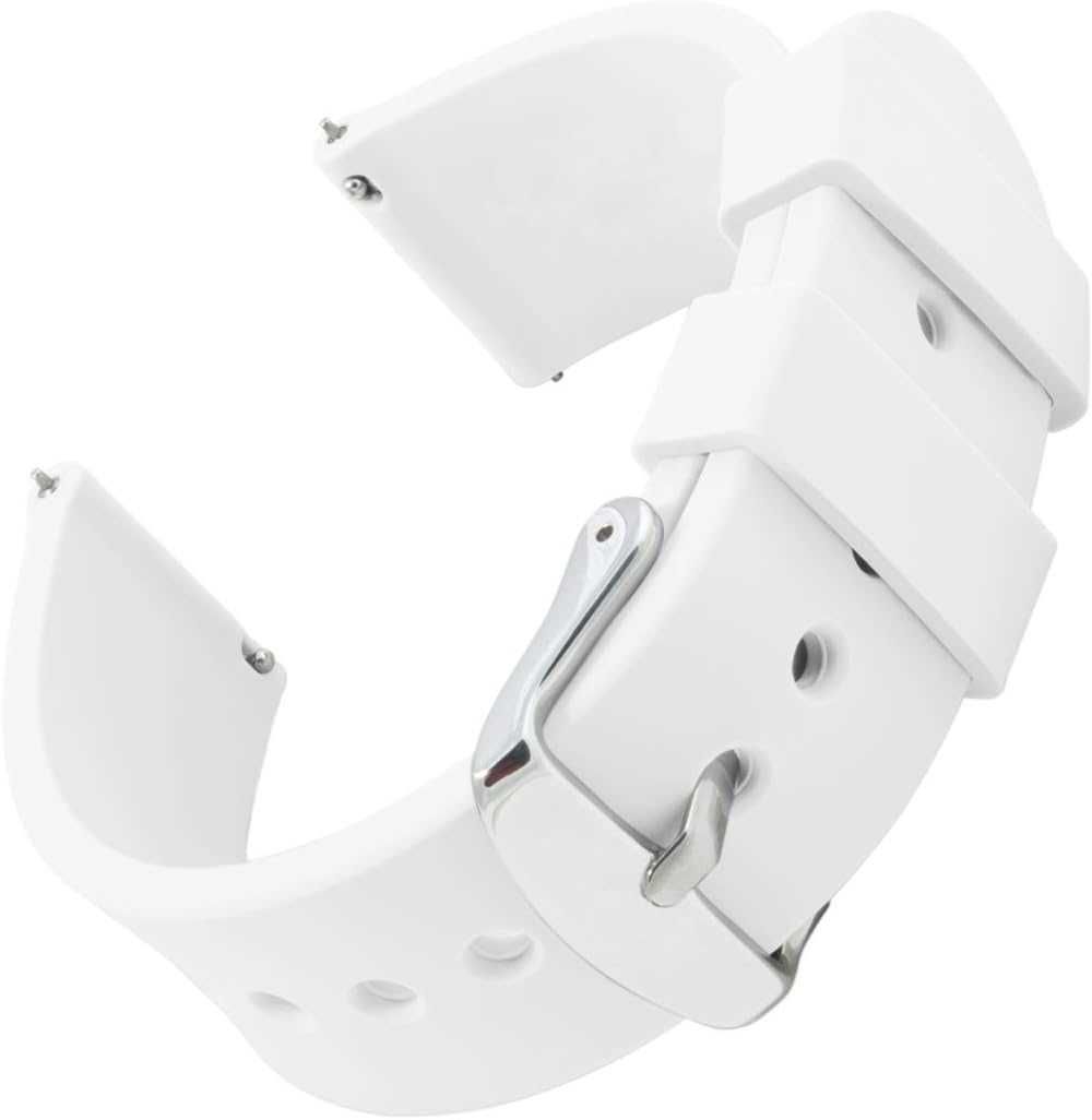 Silikonowy pasek opaska smartwatch 22mm biały