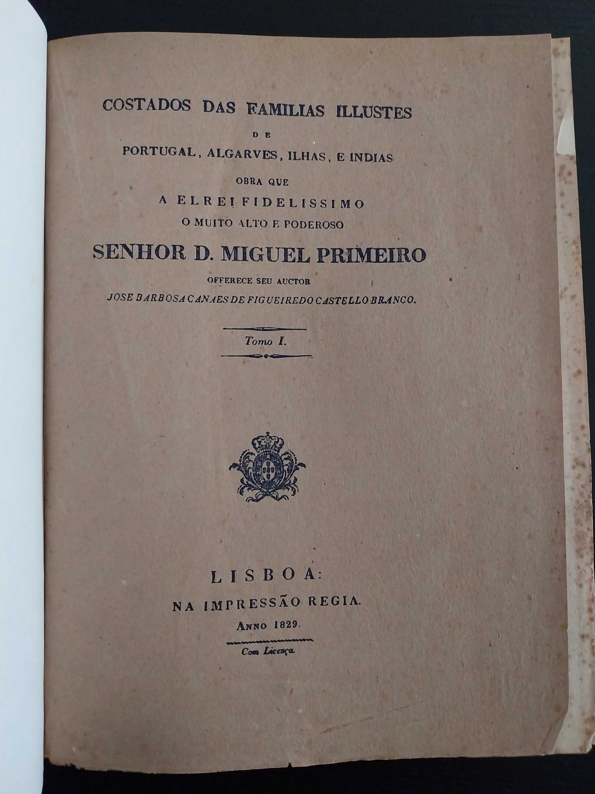 livro: “Costados de famílias illustres de Portugal” (tomos I e II)