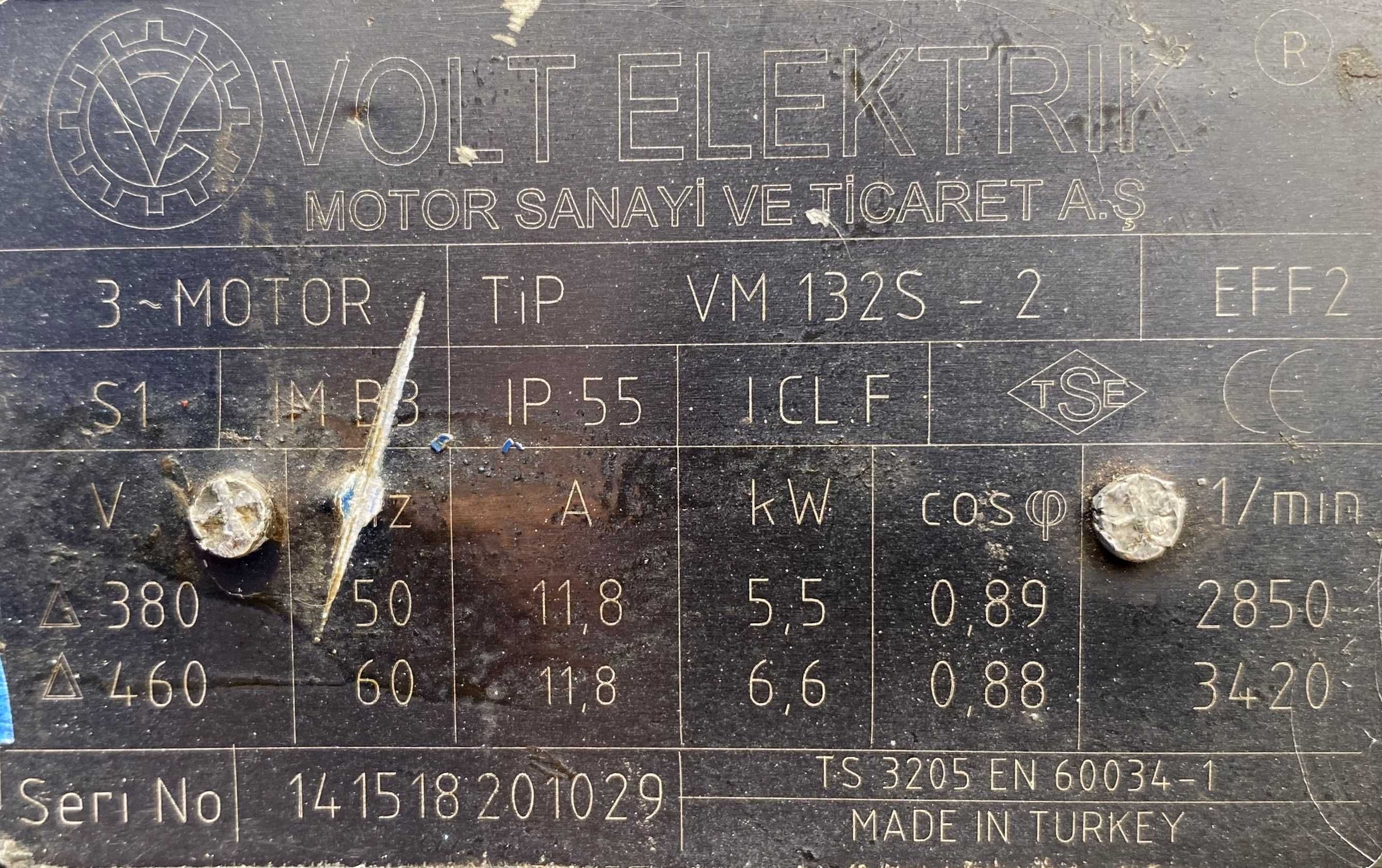 wentylator / dmuchawa 5,5kW 2850obr.