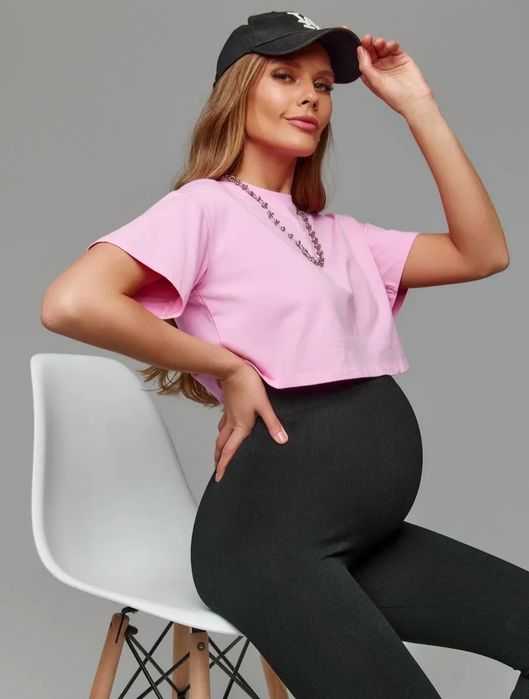 Лосини в рубчик для вагітних Бесшовные леггинсы для беременных теплые