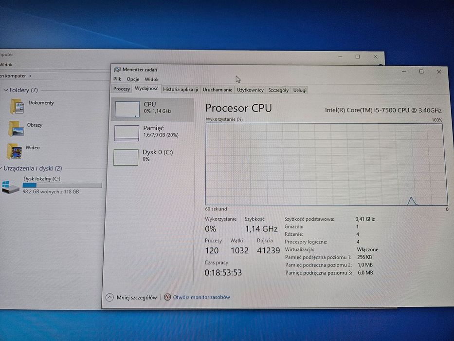 PC Komputer Stacjonarny Dell OptiPlex 3050 intel i5 3.4GHz 7gen/8GBram