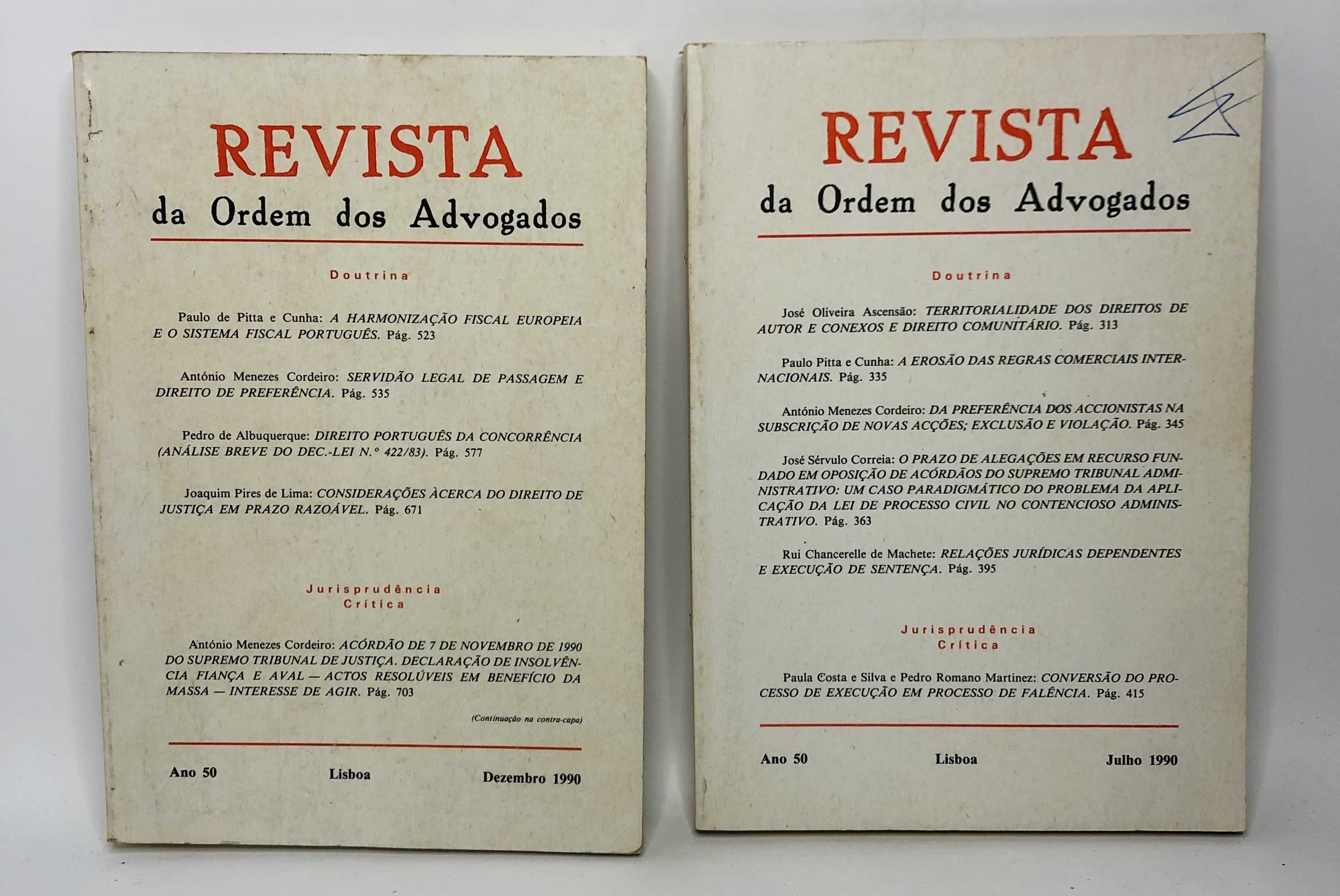 Revista da Ordem dos Advogados 1990 I e II