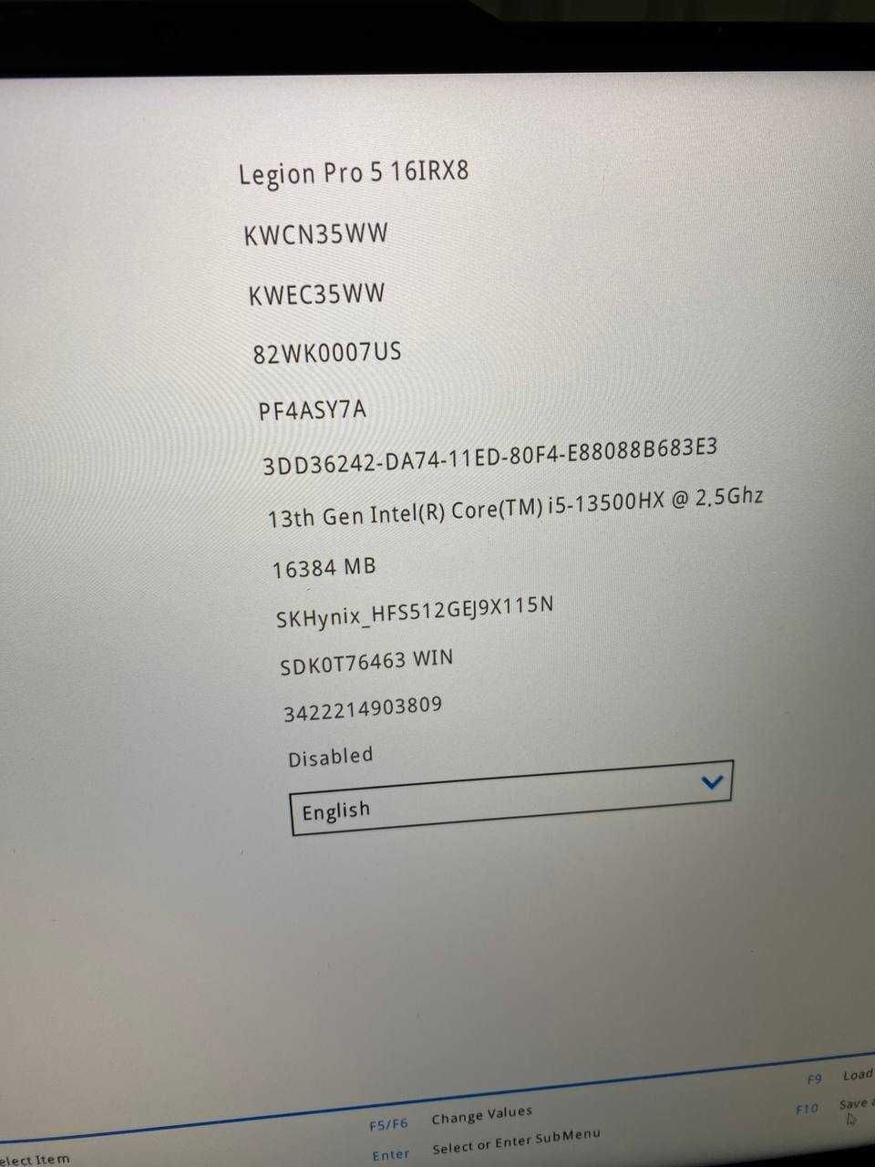 Lenovo Legion Pro 5 16IRX8 (82WK0007US) i5-13500HX/16/512/4060