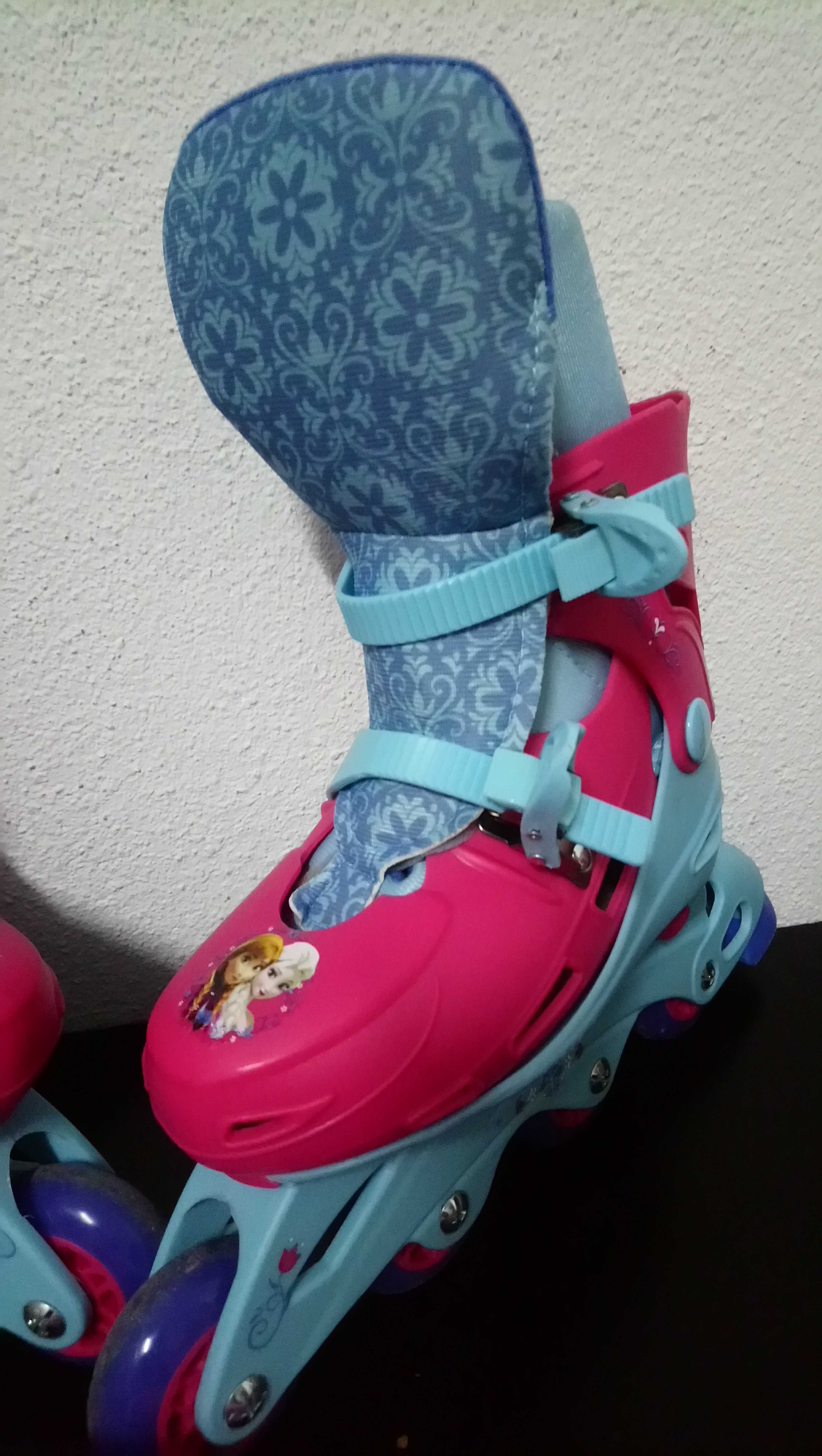 Conjunto mochila e patins Frozen