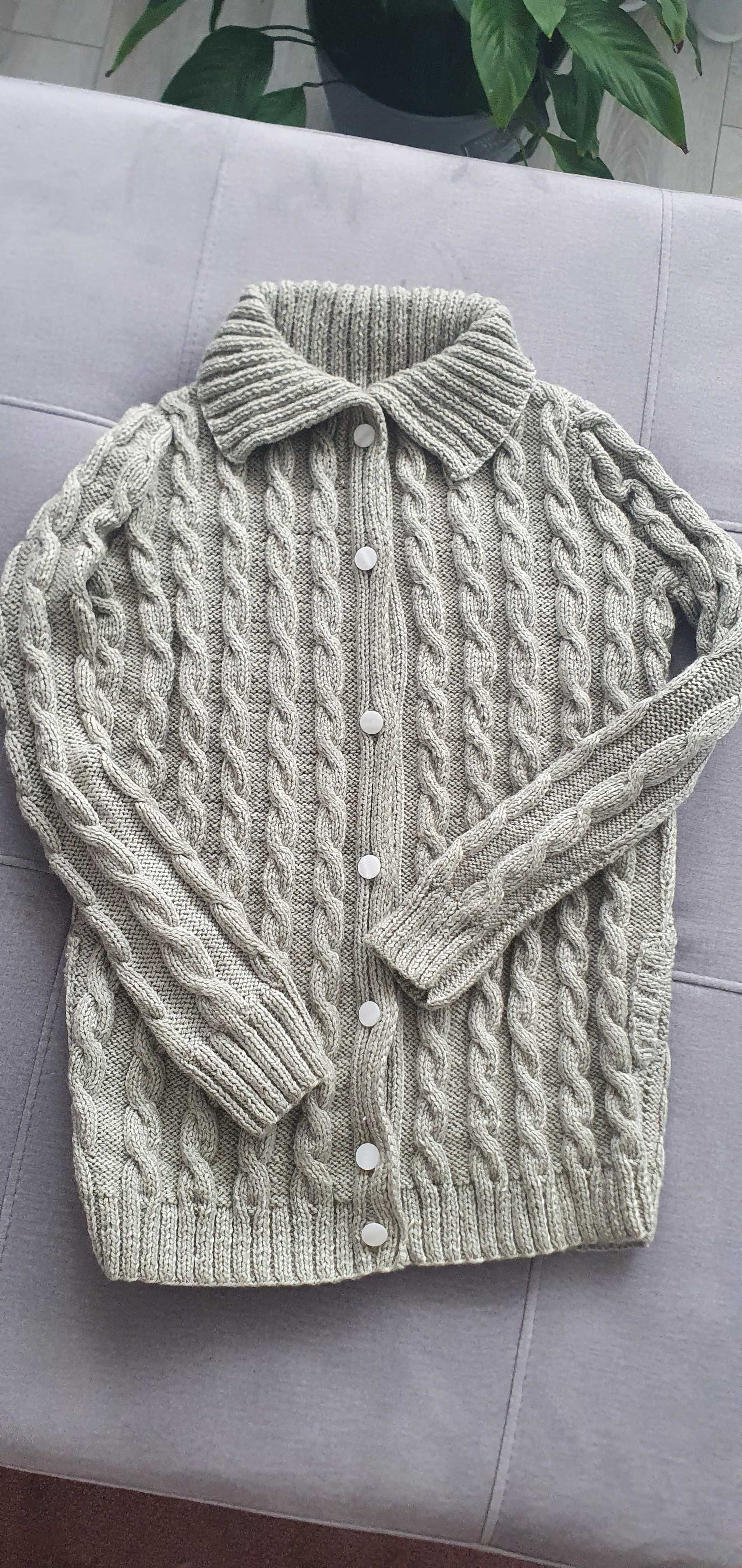 Szaro-srebny sweter L