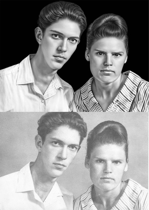 Складна ретуш портрета на памятник 350 грн