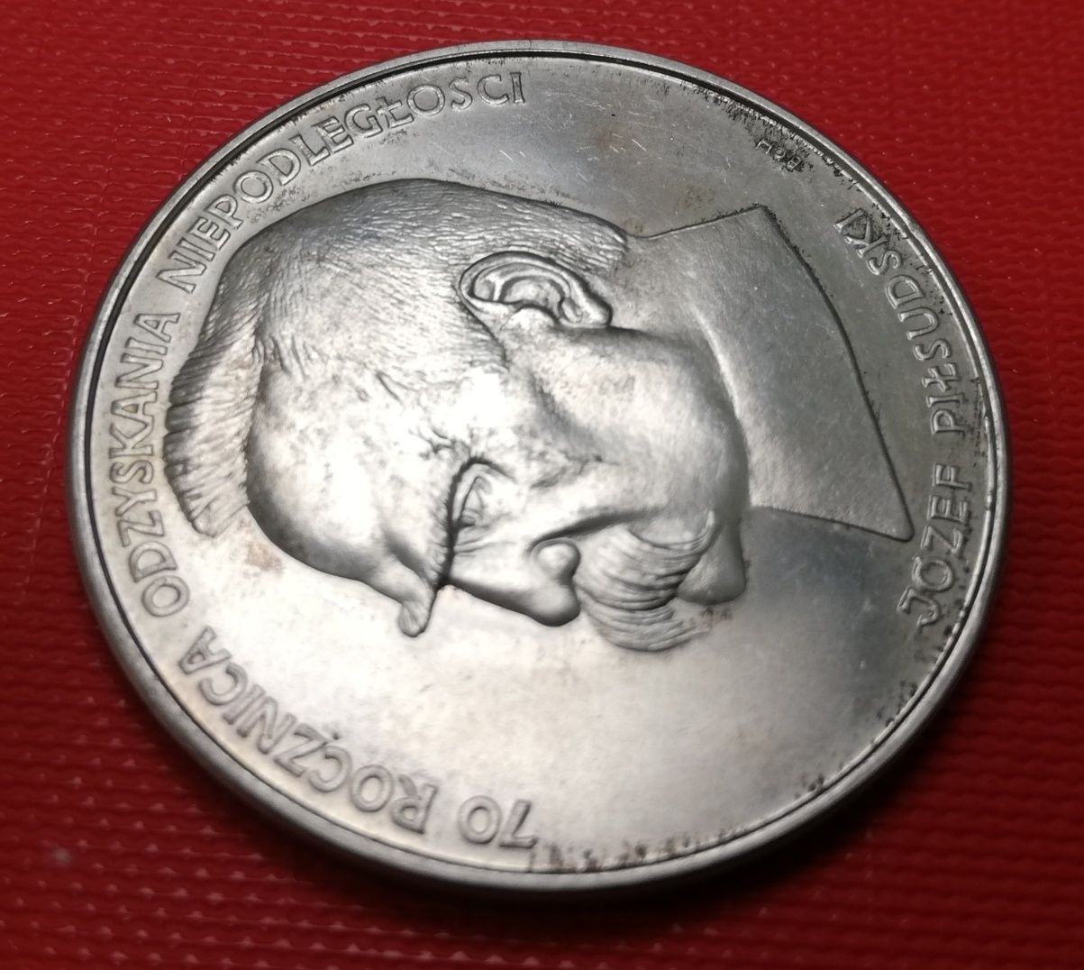 Srebrna moneta 50 000 zł J. Piłsudski 1988r.