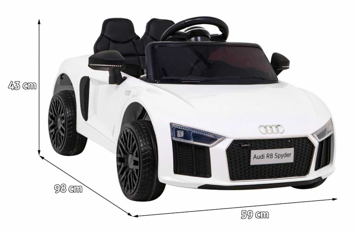 Audi R8 Spyder Biały Autko dla dzieci na akumulator Auto  HL1818